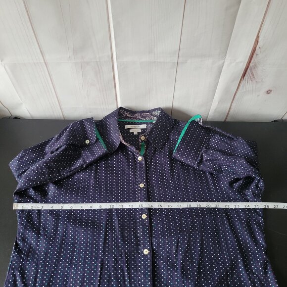 Foxcroft ¾ Sleeve Polka Dot Women’s Plus 16W Blouse, 100% Cotton, Wrinkle Free - Picture 9 of 10